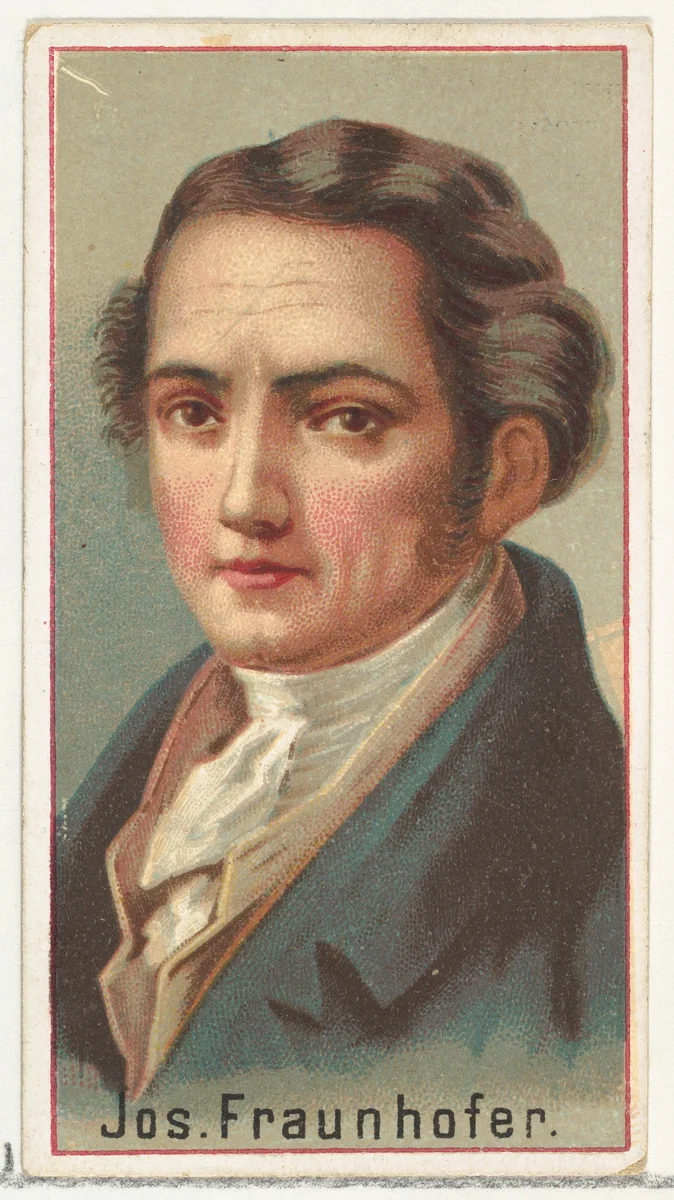 Joseph Fraunhofer, printer's sample for the World's Inventors souvenir album (A25) for Allen & Ginter Cigarettes by Allen & Ginter, print, 1888