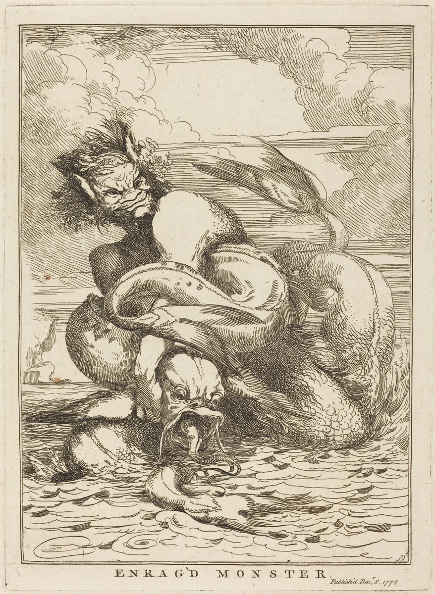 Enrag'd Monster by John Hamilton Mortimer, print, 1778