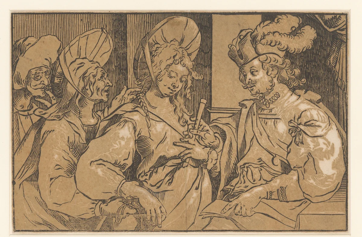 Koppelaarster by Ludwig Büsinck, print, 1600-1669