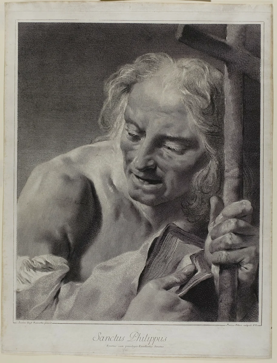 Saint Philip, from The Holy Family and the Twelve Apostles by Giovanni Marco Pitteri, print, 1742