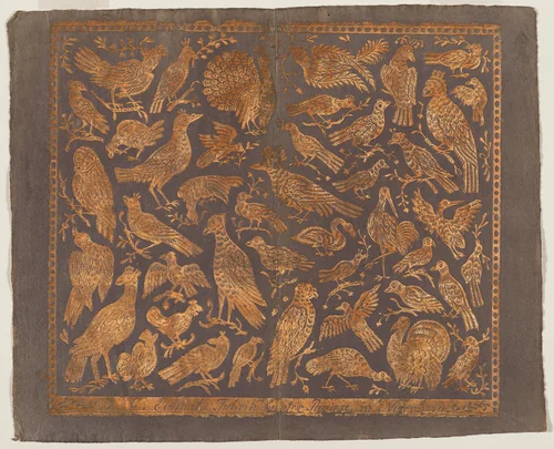 Endpaper with Birds by Johann Georg Eckart, print, 1800-1854