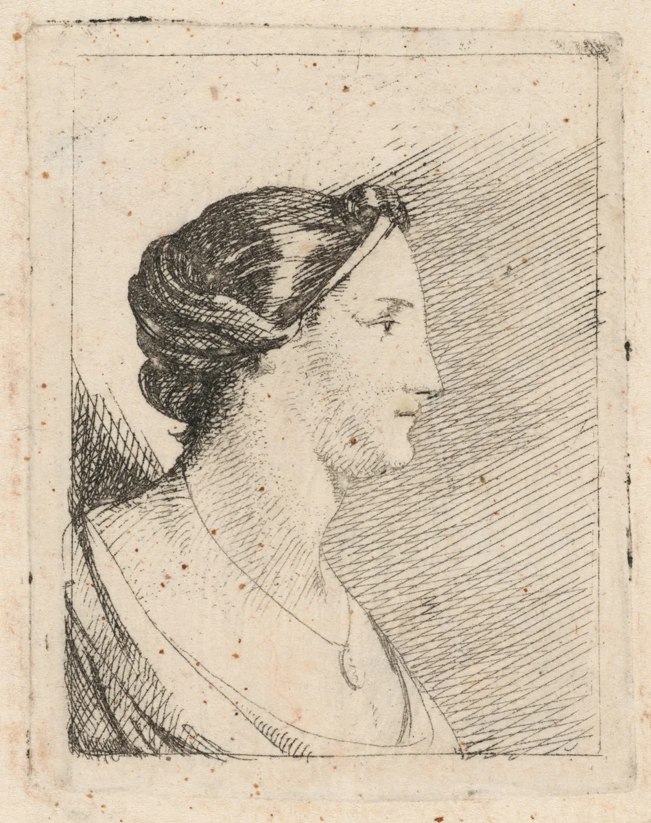 Bust of a Woman by Johann Heinrich Schönfeld, print, 1626