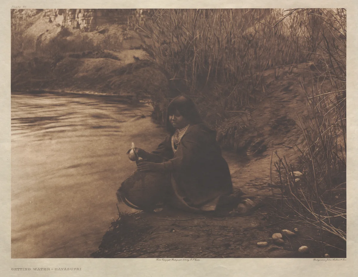 Portfolio II, Plate 75: Getting Water-Havasupai by Edward Curtis, other, 1903
