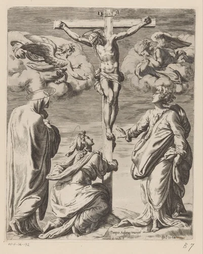 Kruisiging van Christus by Unknown, print, 1572