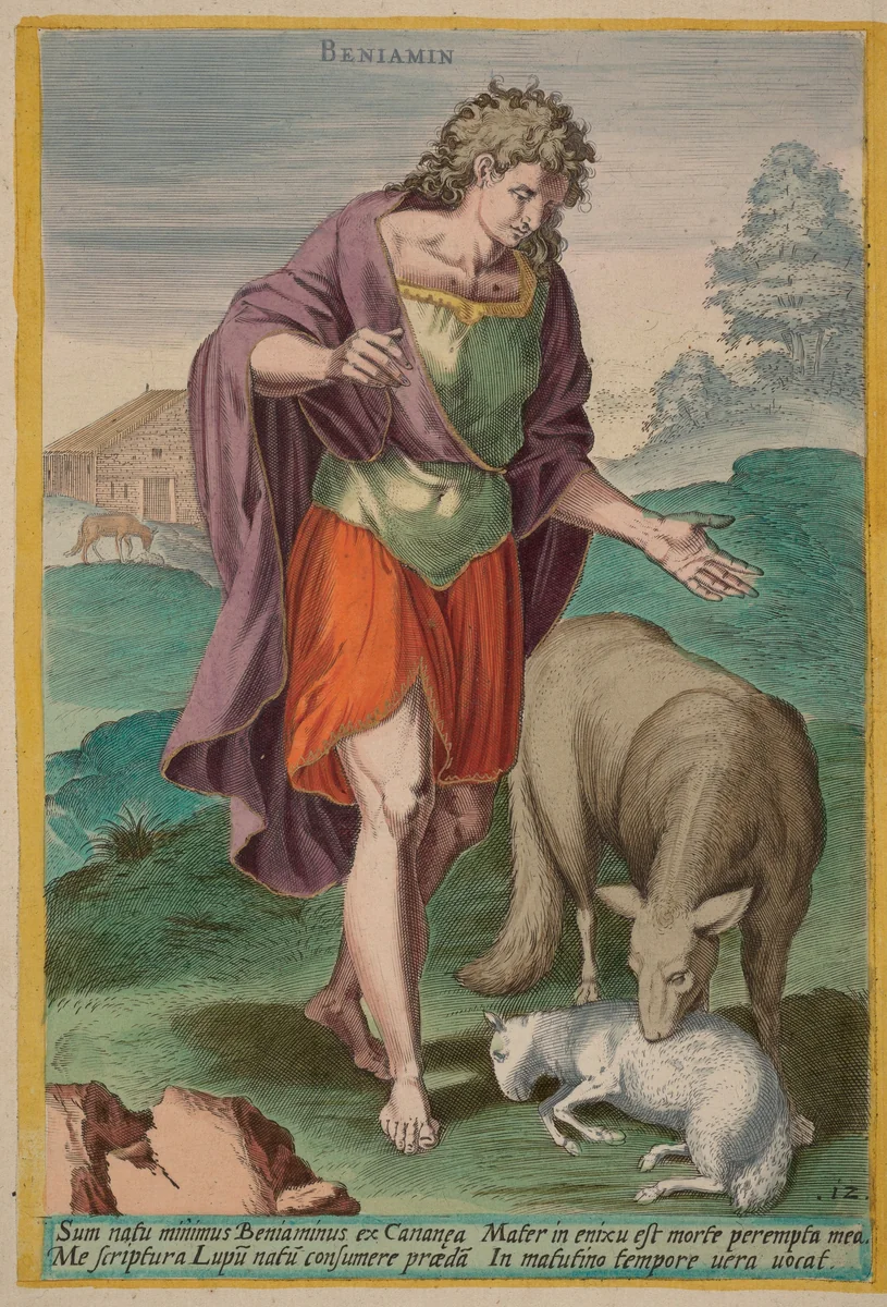 Benjamin by Jan Sadeler I, print, 1585