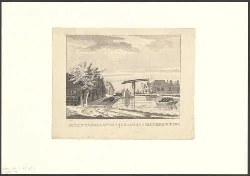 Gezicht op een batterij aan de Diemerbrug by anonymous, drawing, 1787-1899
