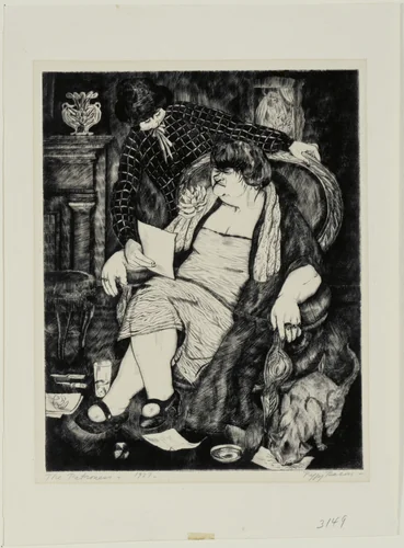 The Patroness by Peggy Bacon, print, 1927