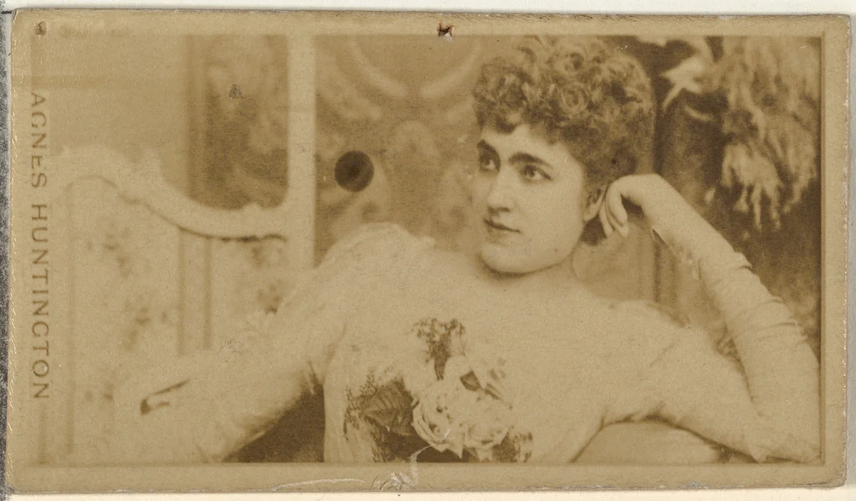 Agnes Huntington, from the Actors and Actresses series (N145-8) issued by Duke Sons & Co. to promote Duke Cigarettes by W. Duke, Sons & Co., photograph, 1890-1895