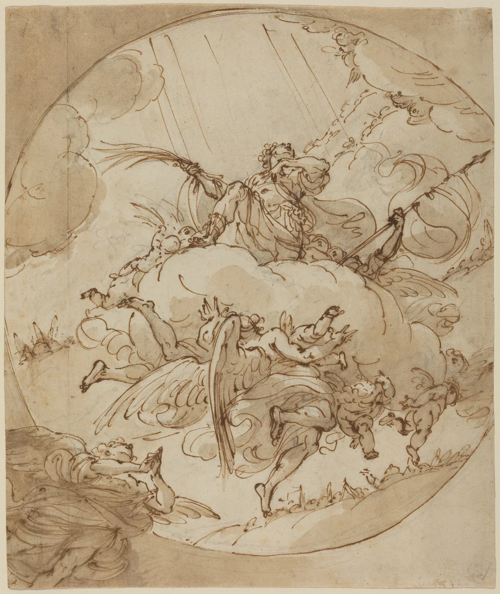 The Apotheosis of San Vitale by Ubaldo Gandolfi, drawing, 1781