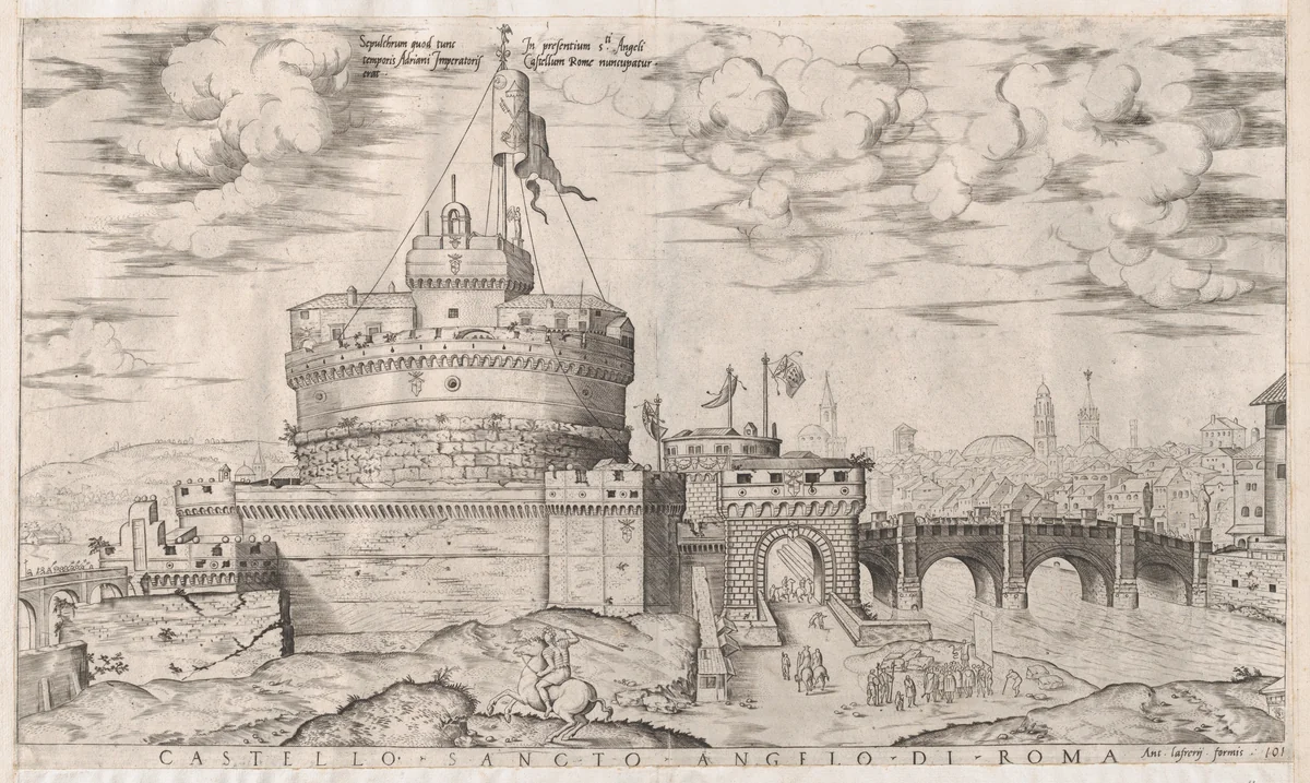 Castello Sant' Angelo, from "Speculum Romanae Magnificentiae" by anonymous, print, 1530-1580