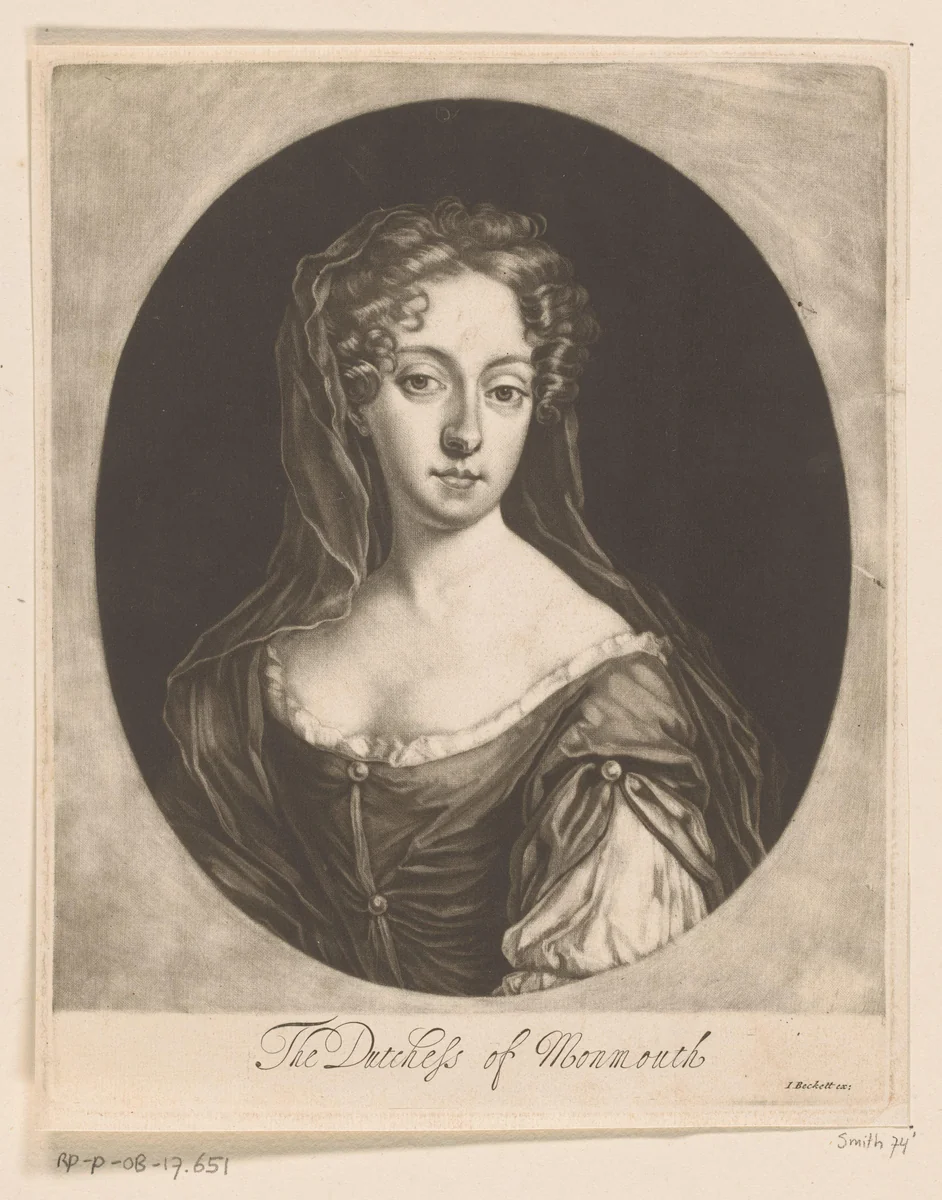 Portret van Anne Scott by Isaac Beckett, print, 1681-1688