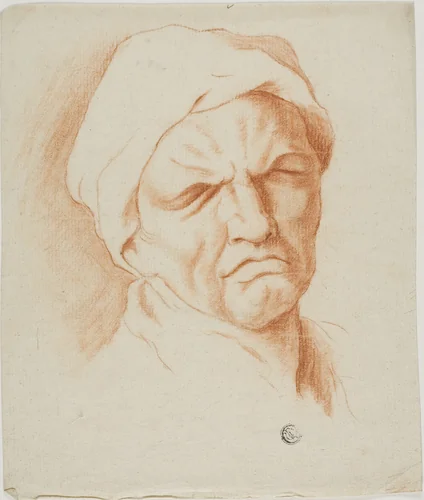 Head of an Old Man by Charles Le Brun, drawing, 1600-1699