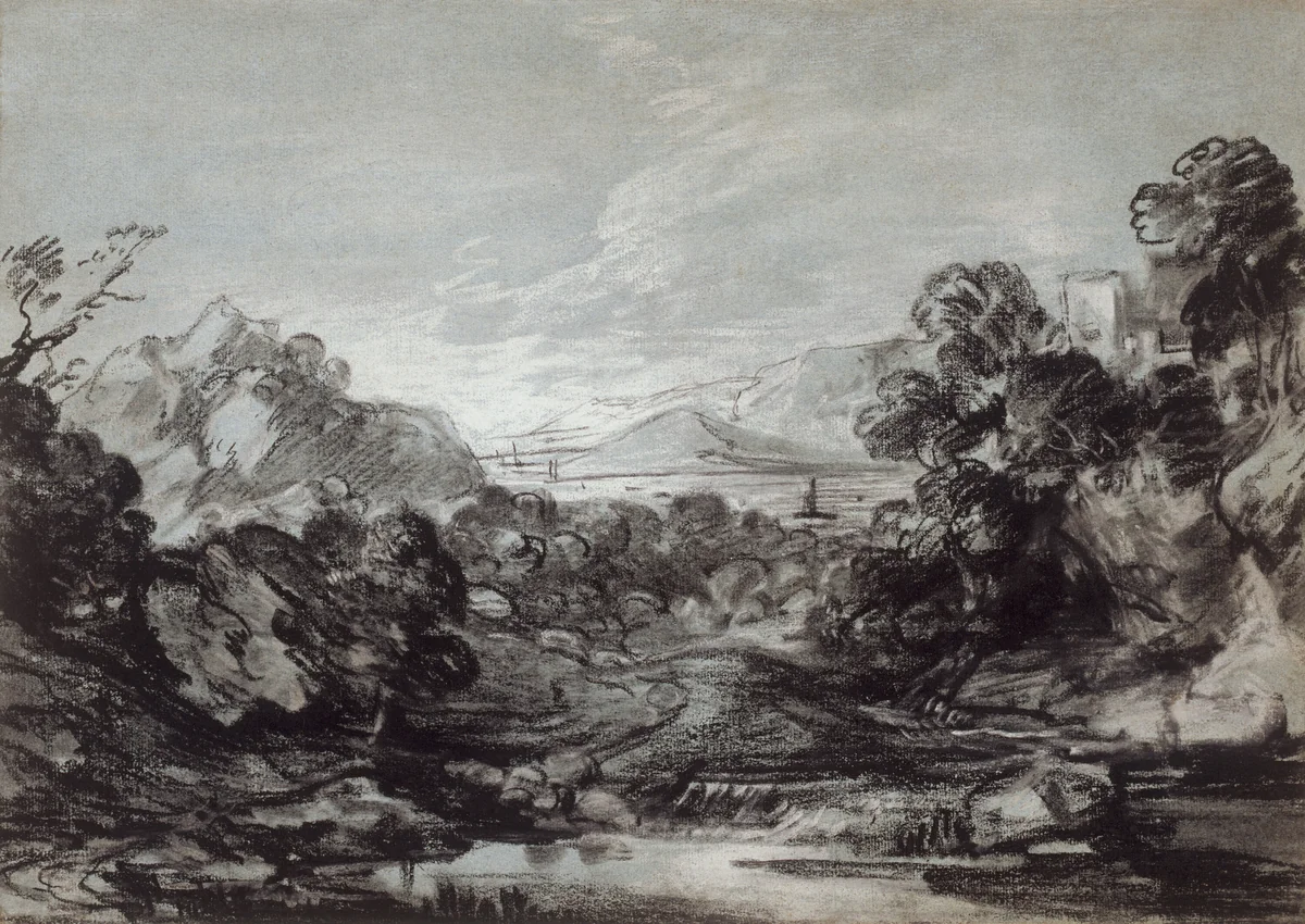 Coastal View by Thomas Gainsborough, drawing, 1786-1788
