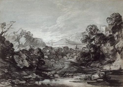 Coastal View by Thomas Gainsborough, drawing, 1786-1788