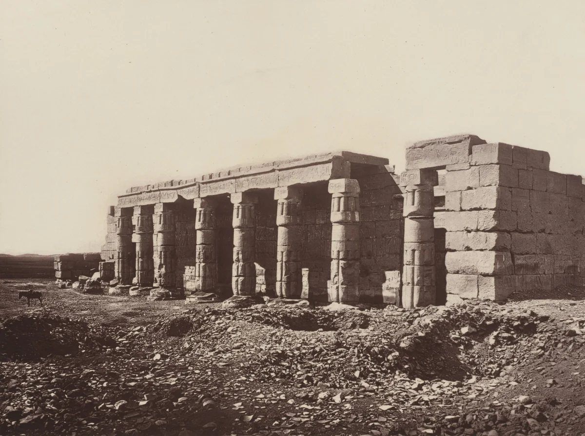 The Facade, Goorneh Temple by William de Wiveleslie Abney, photograph, 1876