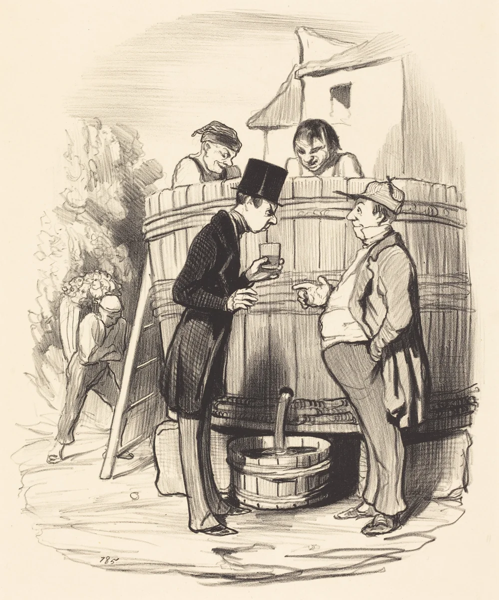 Comment trouvez-vous ce petit vin-la... by Honoré Daumier, print, 1845