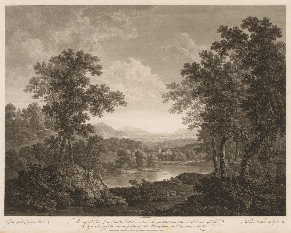 Landscape by William Woollett, print, 1763