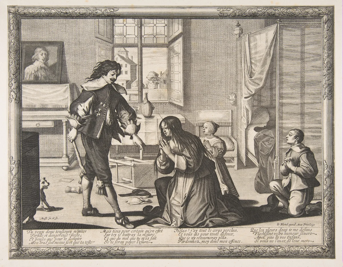 The Wife-Beater by Abraham Bosse, print, 1628-1638