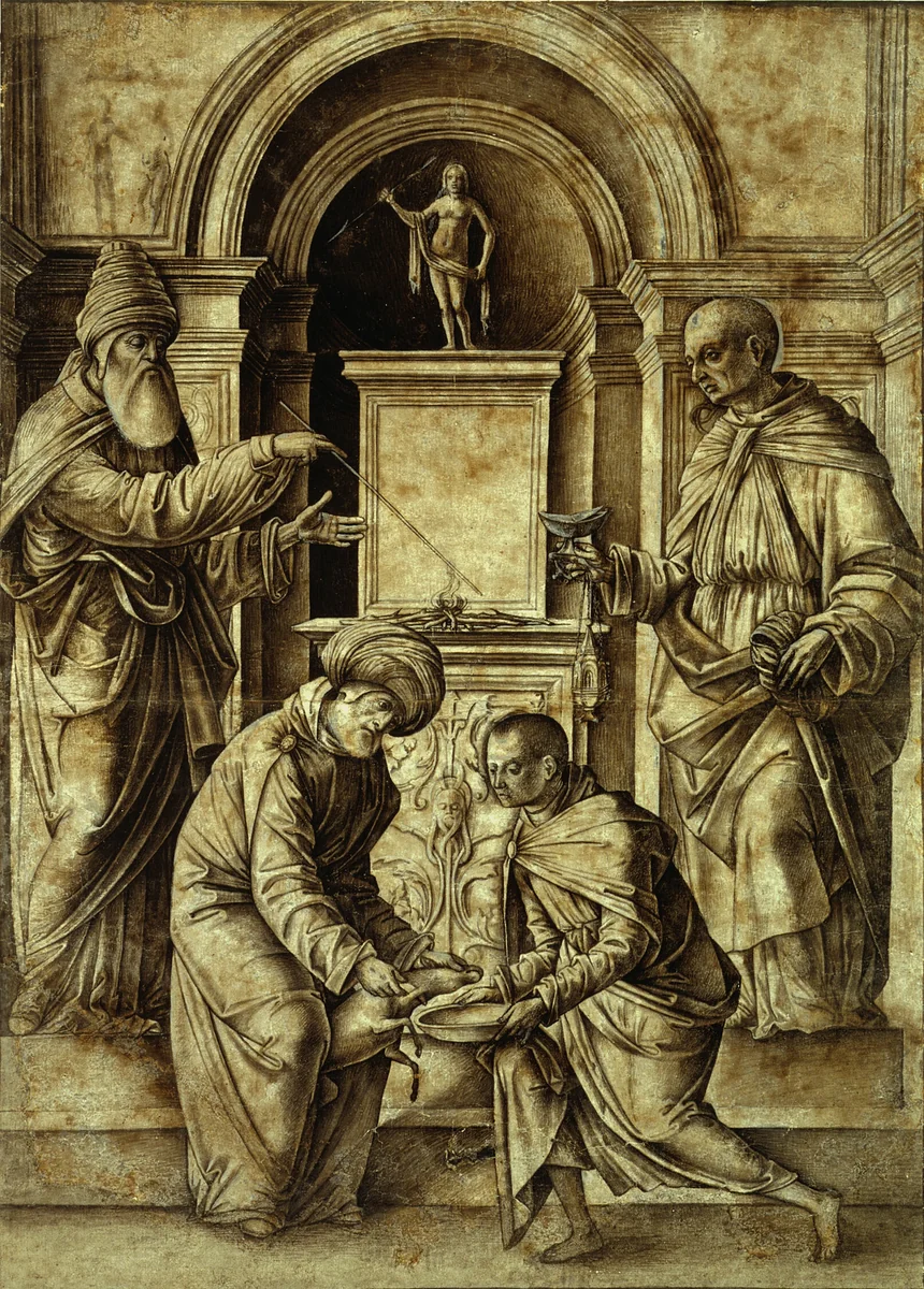 Sacrificial Scene by Gian Francesco de'Maineri, drawing, 1489-1490