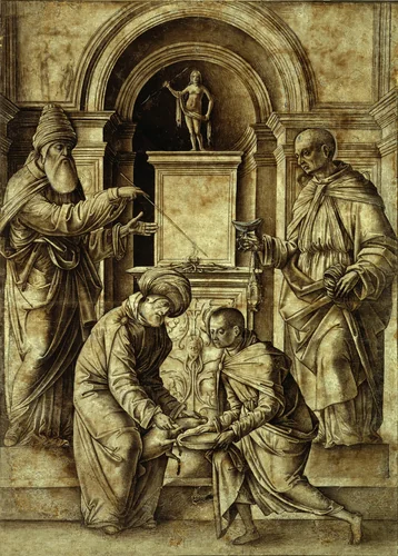 Sacrificial Scene by Gian Francesco de'Maineri, drawing, 1489-1490