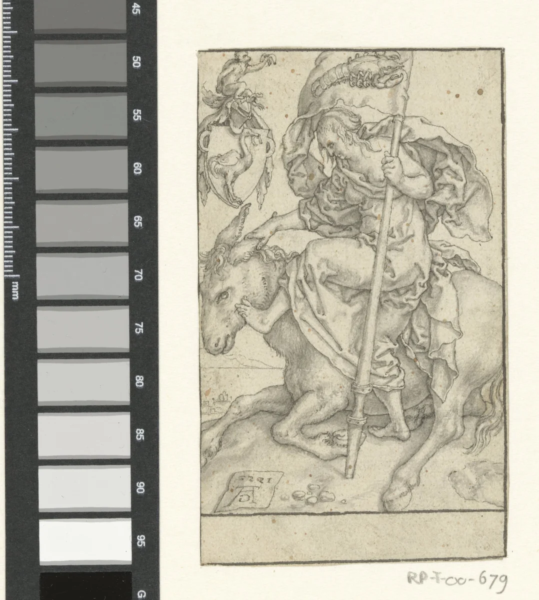 Luiheid by Heinrich Aldegrever, drawing, 1552