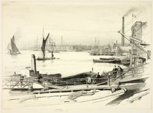 West India Dock by Thomas Robert Way, print, 1895
