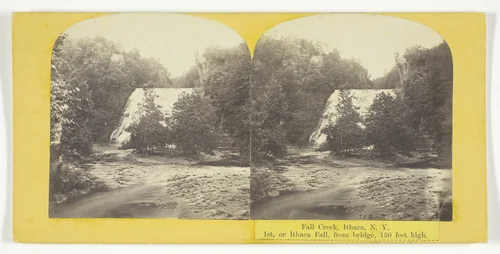 Fall Creek, Ithaca, N.Y. 1st, or Ithaca Fall, from bridge, 150 feet high by J. C. Burritt, photograph, 1860-1865