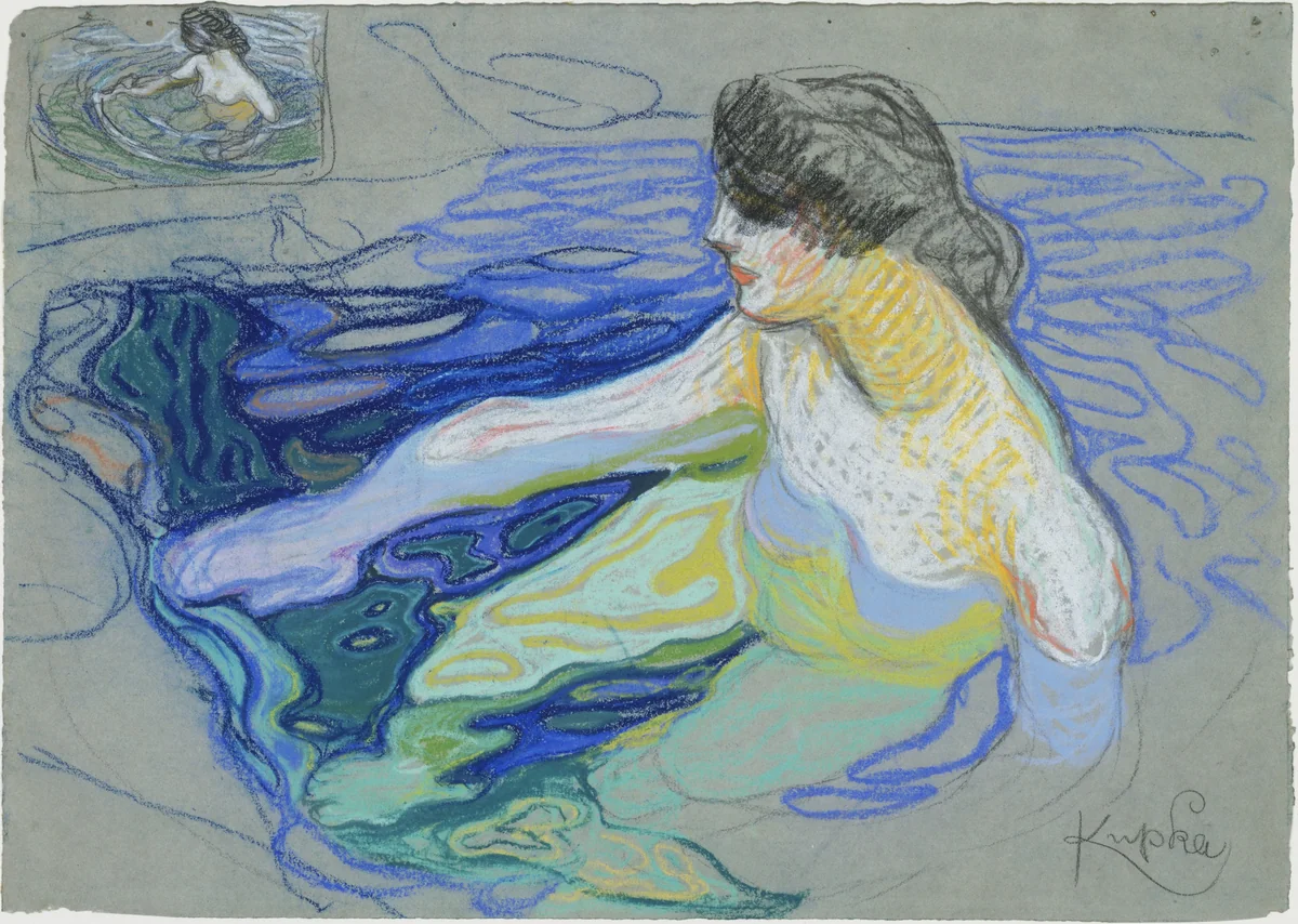 Bather by František Kupka, drawing, 1906