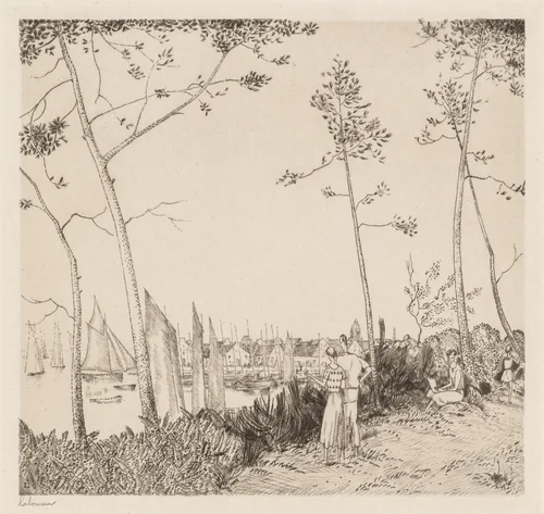 La Promenade sur le Port by Jean-Émile Laboureur, print, 1935
