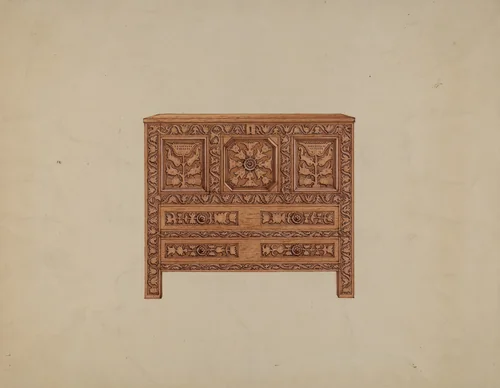 A Connecticut-type Hadley Chest by Martin Partyka, index of american design, 1936