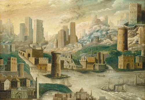 A City of Fantasy by American 19th Century, painting, 1825-1874
