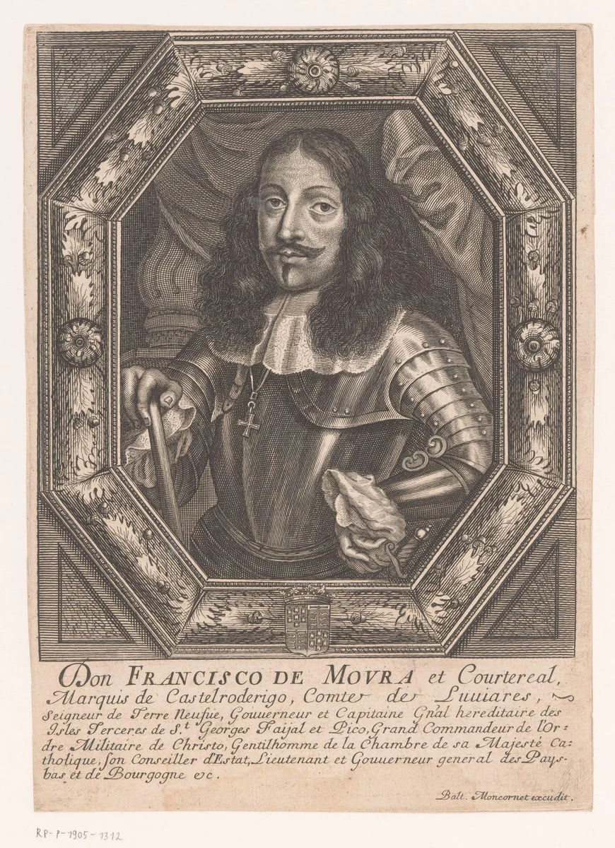 Portret van Francisco de Castel Rodrigo by anonymous, print, 1650-1668