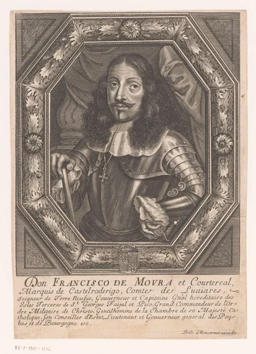 Portret van Francisco de Castel Rodrigo by anonymous, print, 1650-1668
