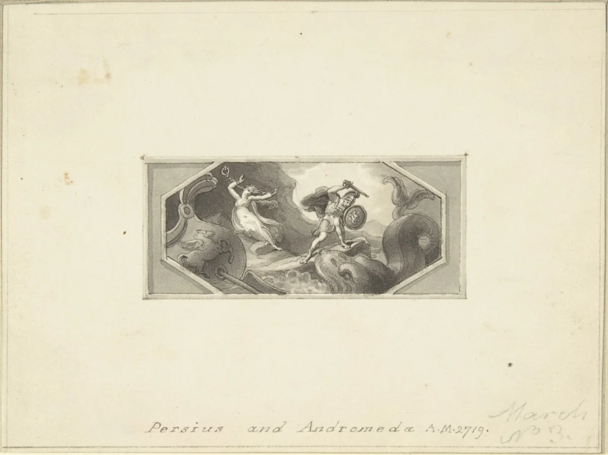 Perseus and Andromeda by Edward Francis Burney, drawing, 1790-1800