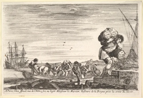 Title Page, from "Views of seaports" (Vues de ports de mar) by Stefano della Bella, print, 1647