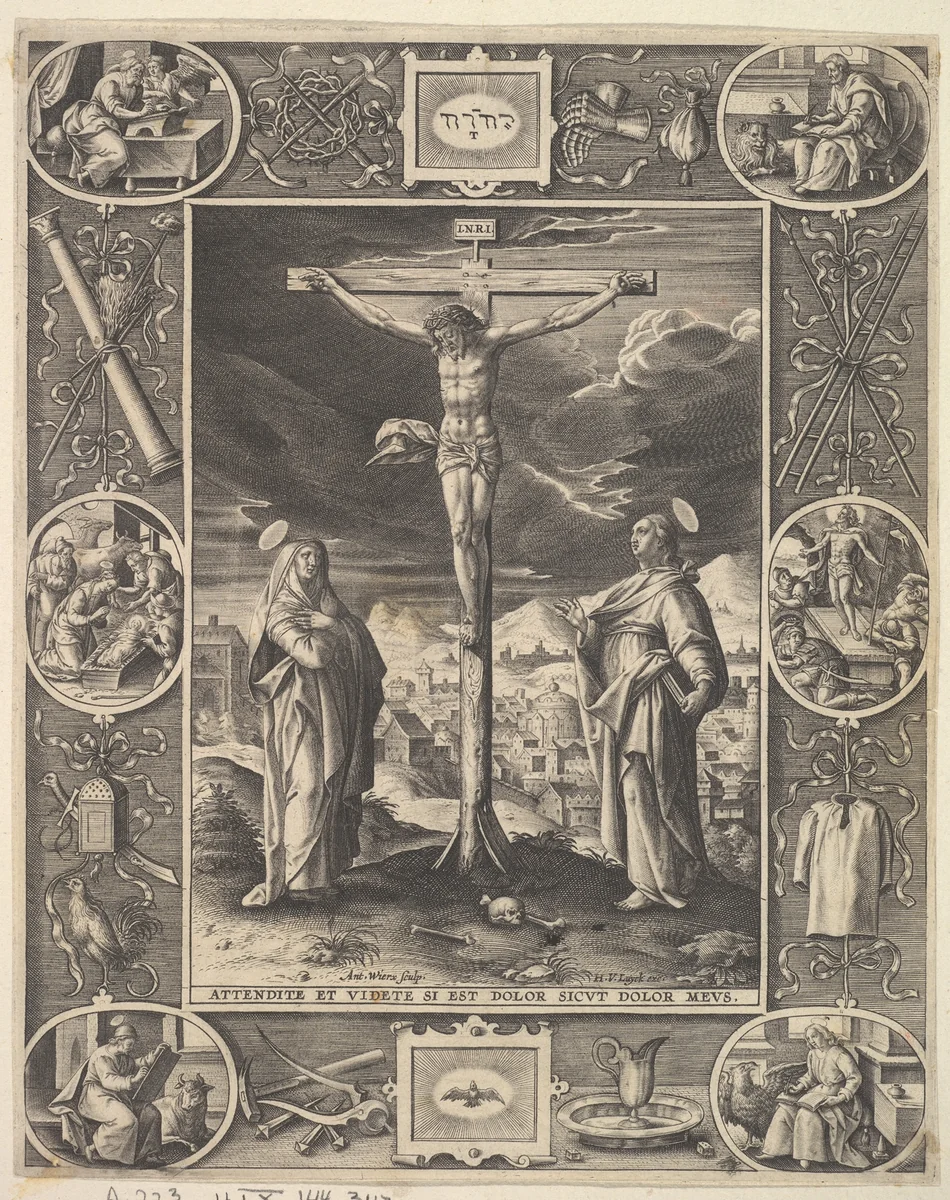Christ on the Cross by Antonius Wierix, print, 1553-1586