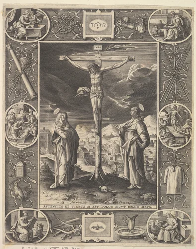 Christ on the Cross by Antonius Wierix, print, 1553-1586