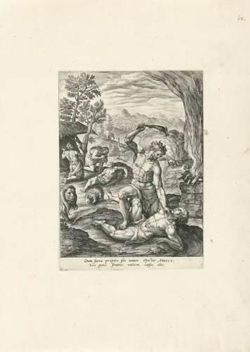 Kaïn doodt Abel by Unknown, print, 1591