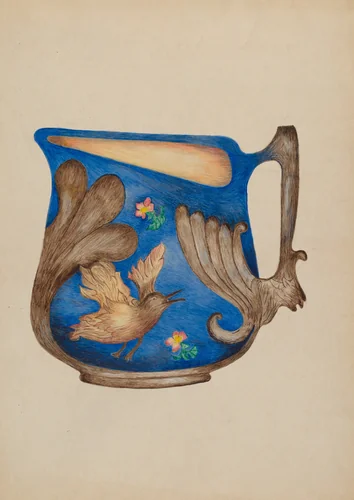 Majolica Pitcher by Della Button, index of american design, 1935-1942