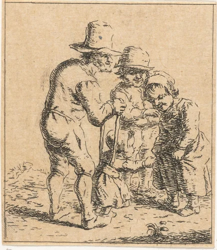 Gezin leert kind lopen by Christina Chalon, print, 1758-1808
