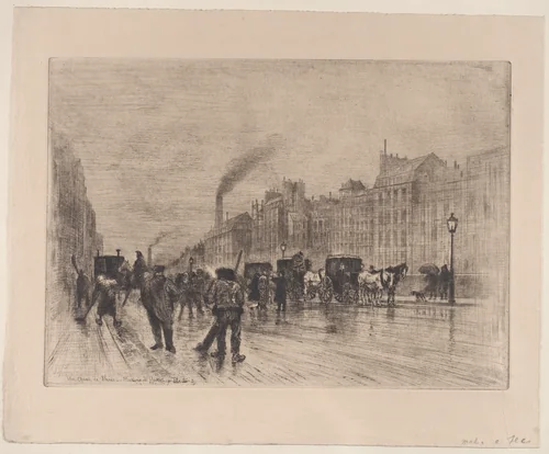 Winter Morning on the Quays by Félix Hilaire Buhot, print, 1860-1898