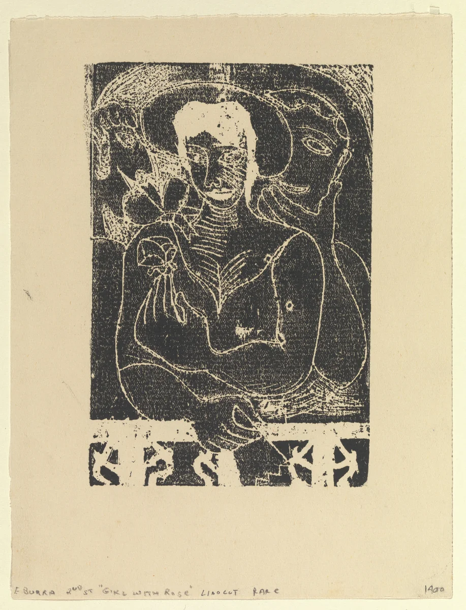 Woman with Rose, second state by Edward Burra, print, 1928