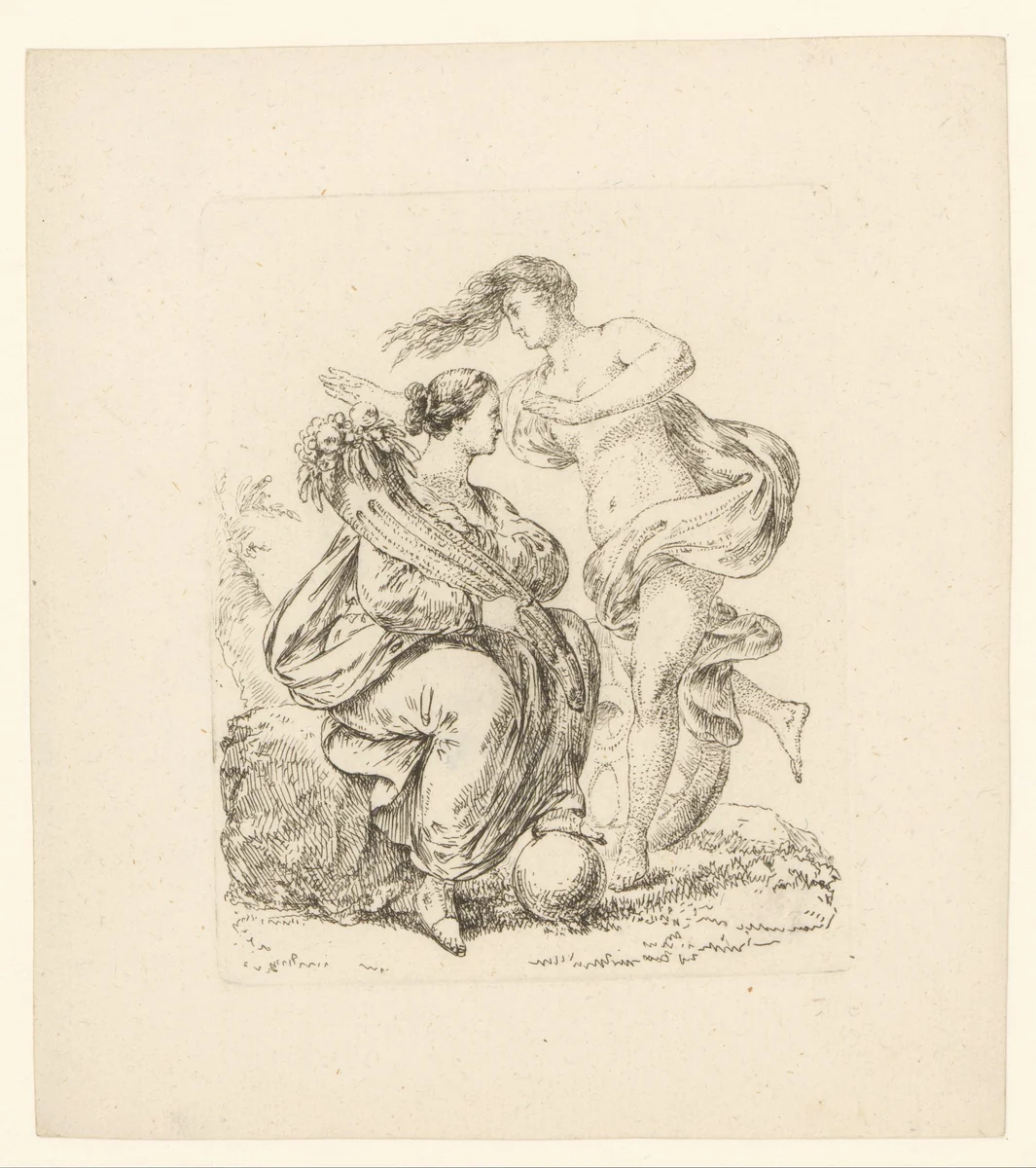 Allegorie van het geluk by Bernhard Rode, print, 1788