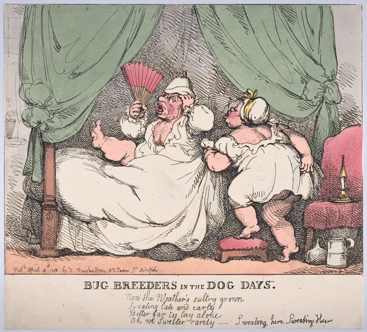 Bug Breeders in the Dog Days by Thomas Rowlandson, print, 1812
