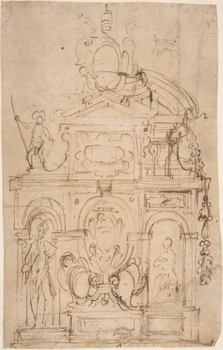 Sketch for Wall Monument by anonymous, drawing, 1500-1600