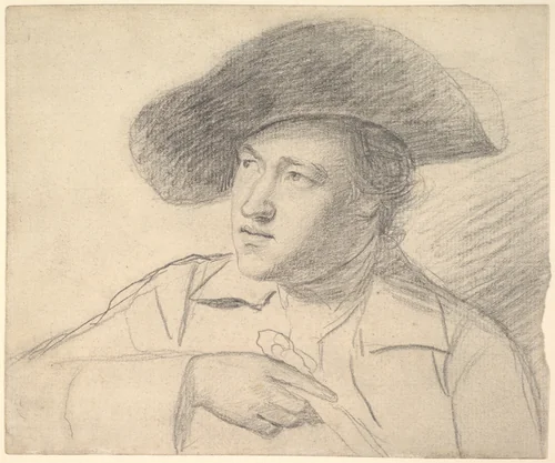 The Rev. William Atkinson, wearing a broad-brimmed hat by George Romney, drawing, 1755-1765