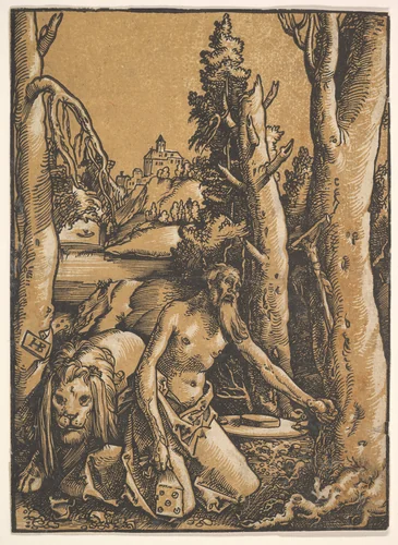 St. Jerome in the Desert by Hans Baldung, print, 1506-1516