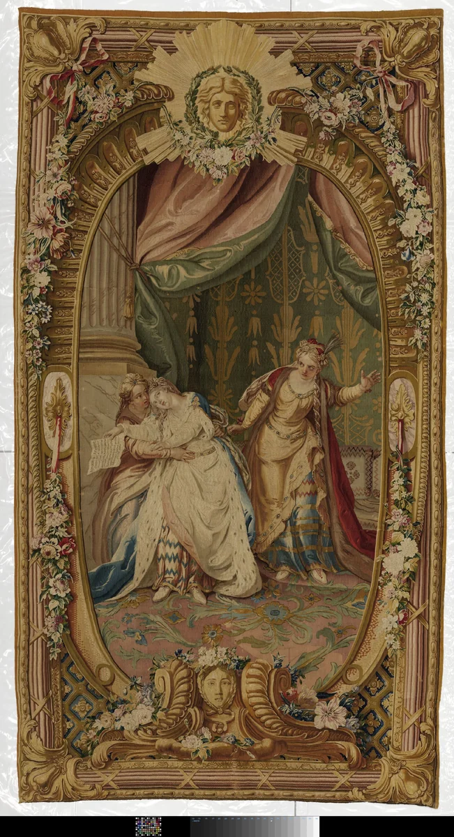 Tapestry with Roxane and Atalide by Manufacture Royale des Gobelins, textile, 1776