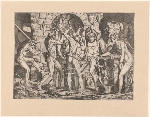 Venus in de smidse van Vulcanus by Unknown, print, 1540-1556