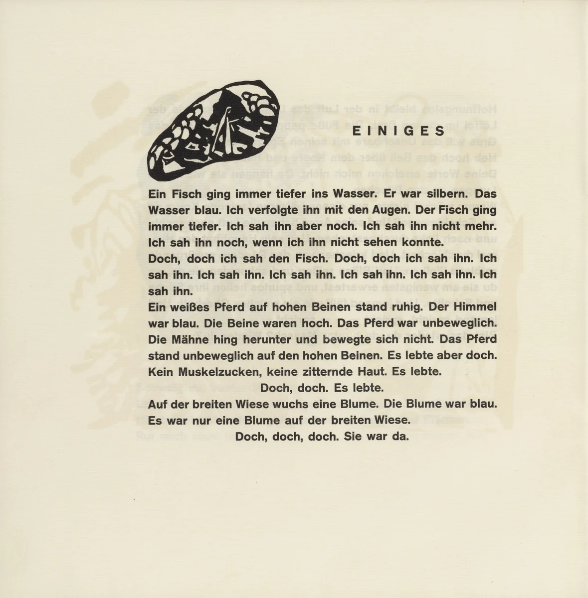 Vignette next to "A Thing or Two" (Vignette bei "Einiges") (headpiece, folio 23) from Klänge (Sounds) by Wassily Kandinsky, illustrated book, 1913